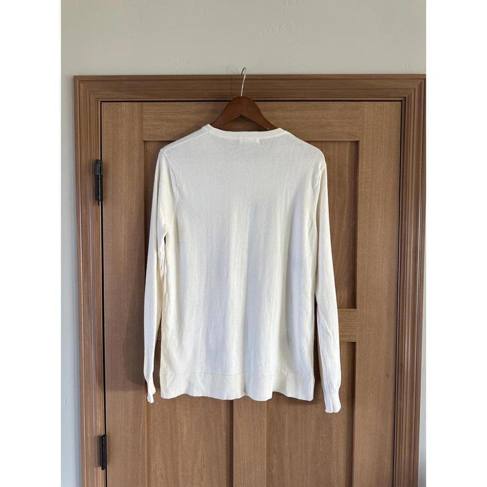 WoolOvers Organic Cotton & Wool Blend Ivory Polka Dot Crew Neck Sweater Medium - Picture 5 of 9
